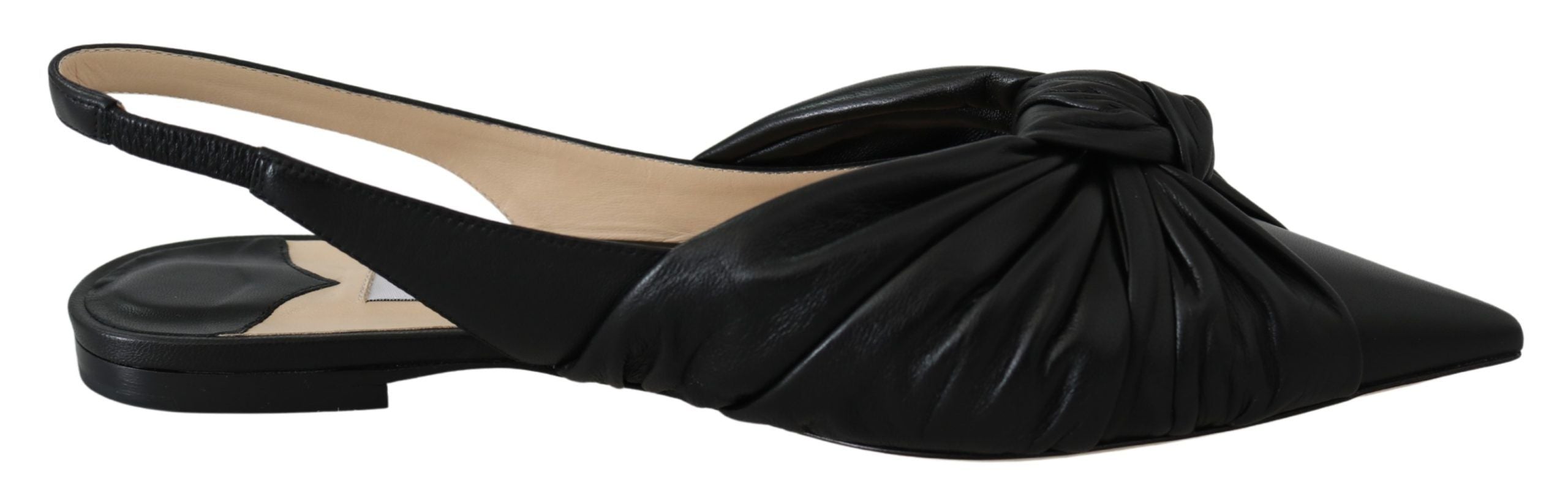 Jimmy Choo Элегантные остроносые кожаные женские балетки, черный
