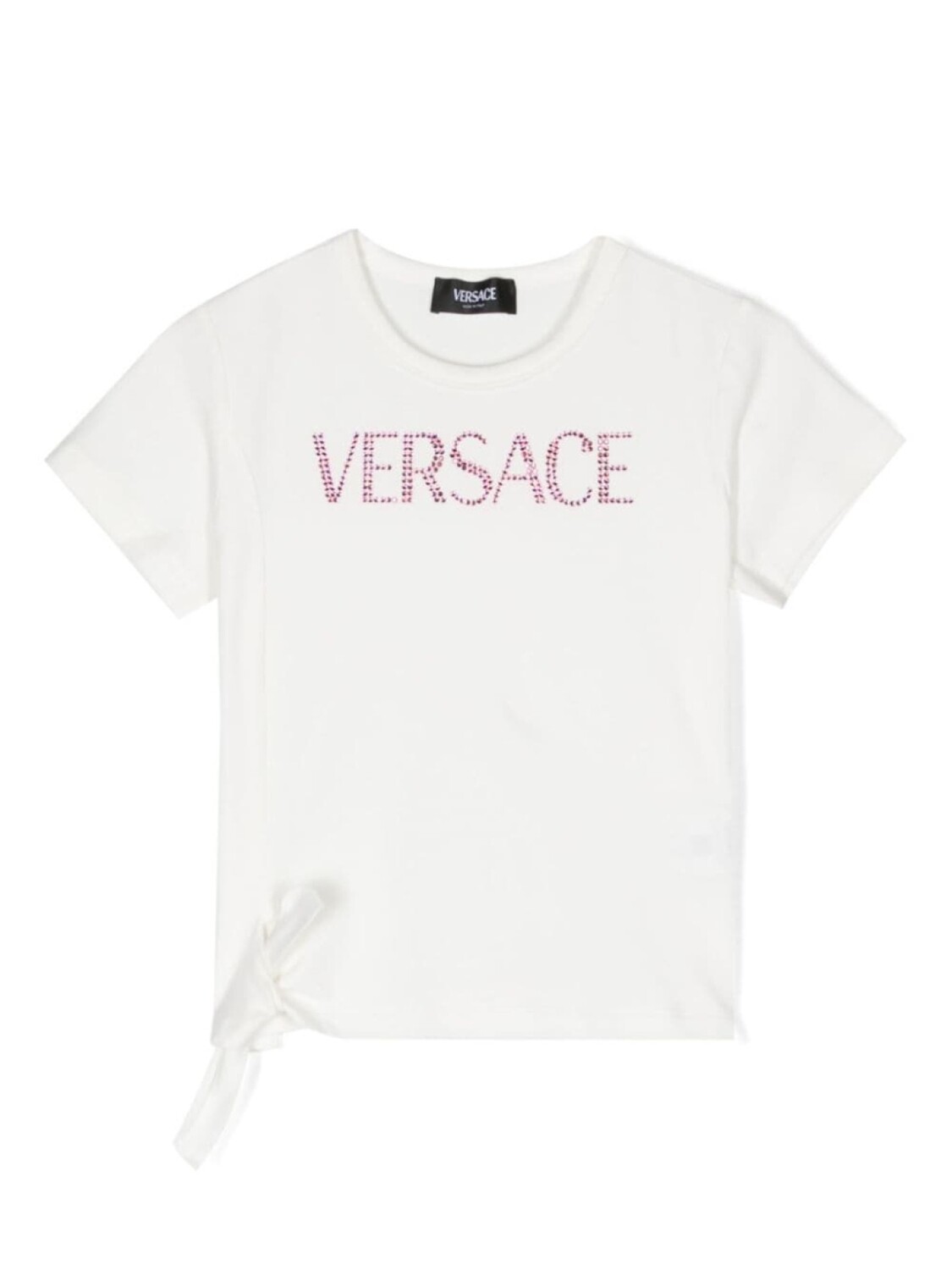 

Versace Kids футболка со стразами и логотипом, белый