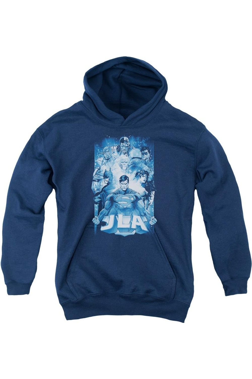 

Толстовка с капюшоном Justice League of America Burst Youth Gildan, темно-синий