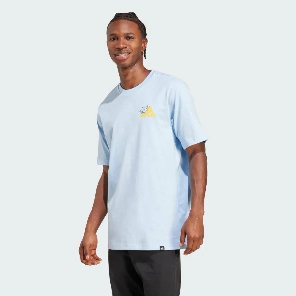 Футболка с капюшоном и графическим изображением жареного сыра Adidas, blue