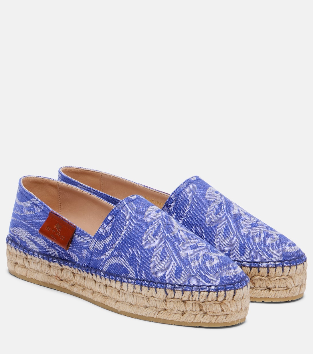 Пейсли джинсовые жаккардовые эспадрильи Etro, Multicolour On Blue Base