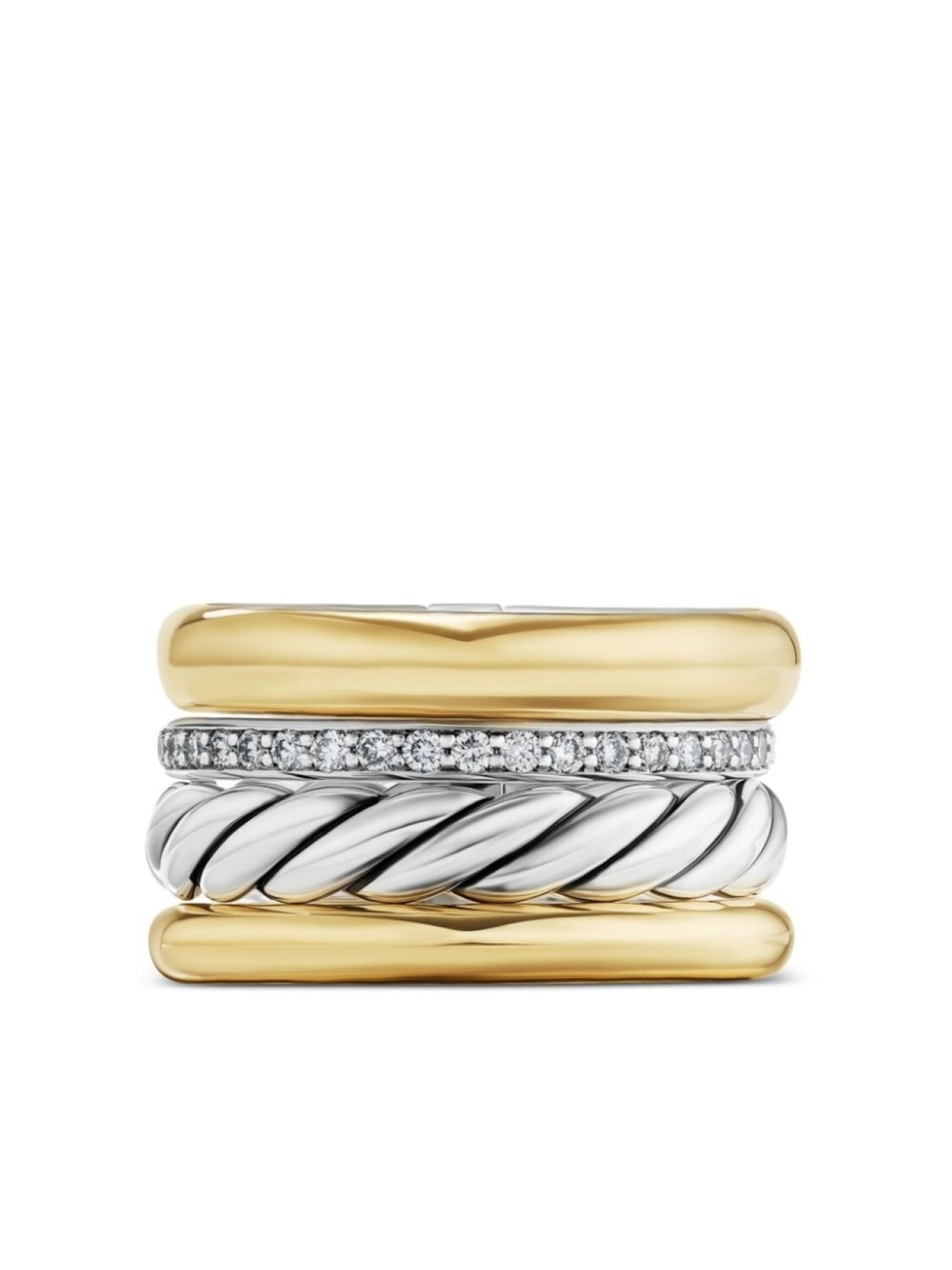 

Кольцо из желтого золота и серебра David Yurman, золотой