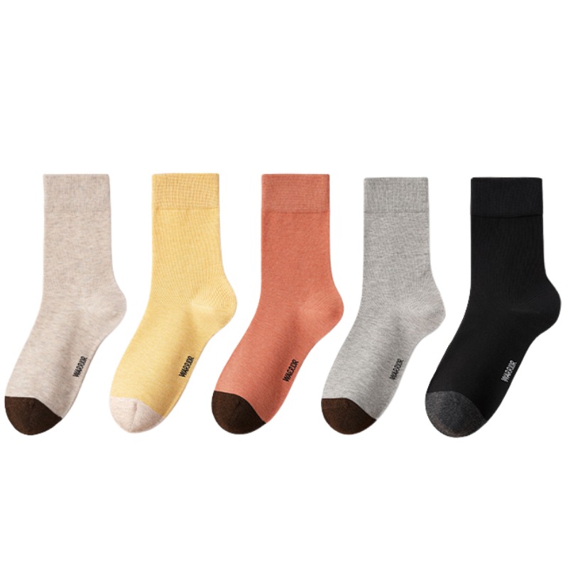 

Унисекс носки Mid Calf WARRIOR, 5 pack = 1 бежевый+1 светло-серый+1 autumn leaves желтый+1 grapefruit оранжевый+1 черный