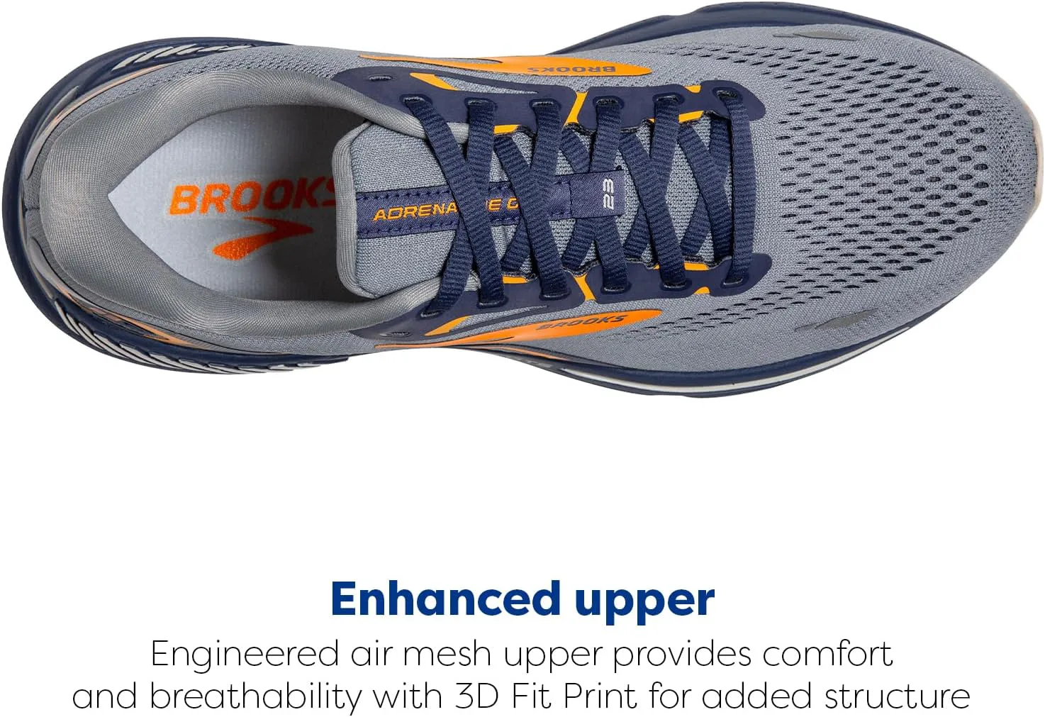 Мужские кроссовки Brooks Adrenaline GTS 23, серый/синий/оранжевый — фото 3