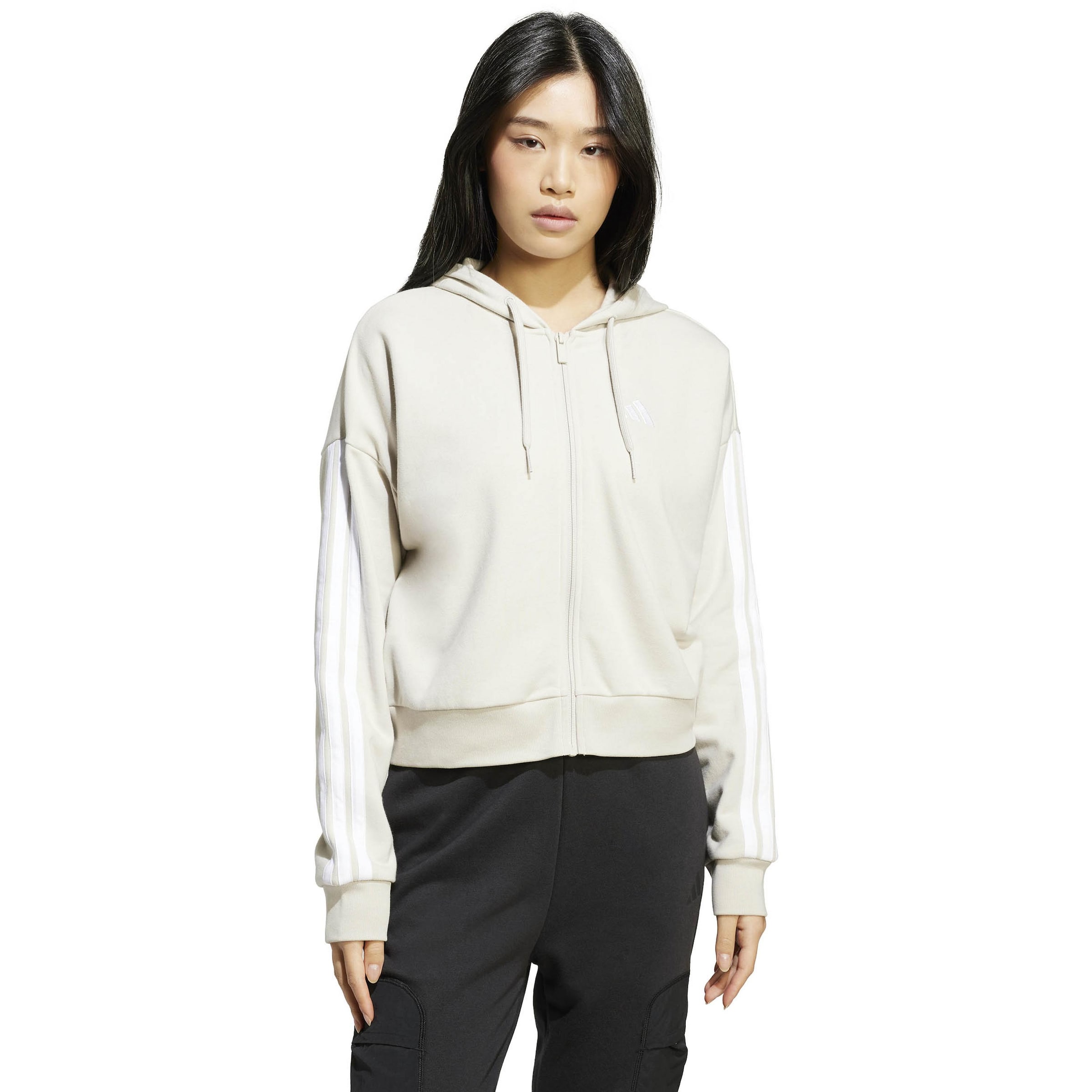 Adidas Sportswear Толстовка с молнией 'Essentials' Athletic в цвете White, Wool White — фото 2