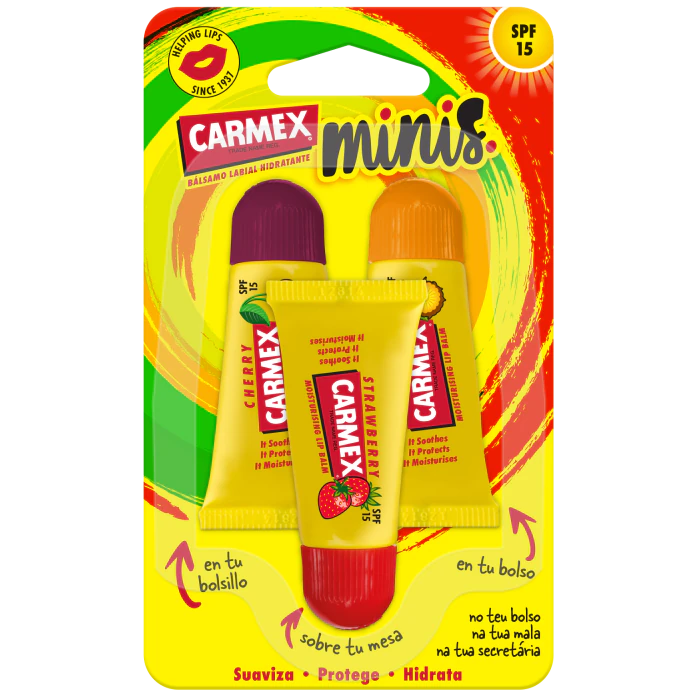 

Бальзам для губ Pack Mini Bálsamo Labiales Carmex, Set 3 productos