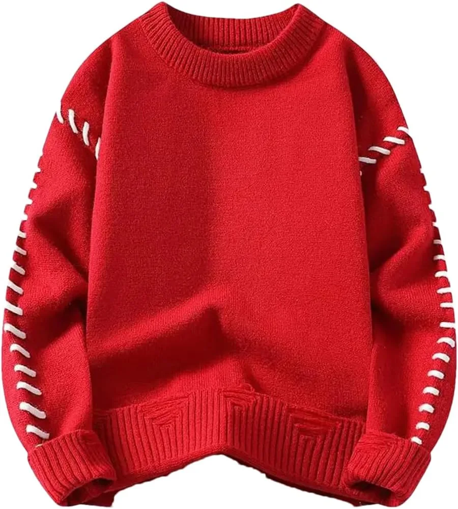 

Мужской свитер из толстой пряжи сплошного цвета