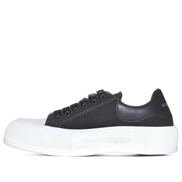 

Кроссовки deck lace up plimsoll sneakers 'core black white' Alexander Mcqueen, черный