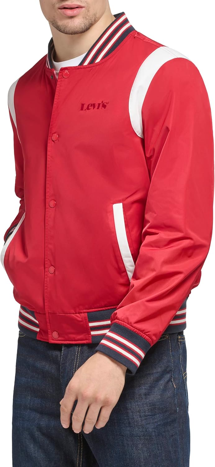 Мужская университетская куртка-бомбер Levi's Colorblock, Red Racer Stripe — фото 2