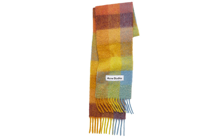 

Acne Studios Вязаный шарф унисекс желтый/голубой/коричневый, Yellow/Light Blue/Brown