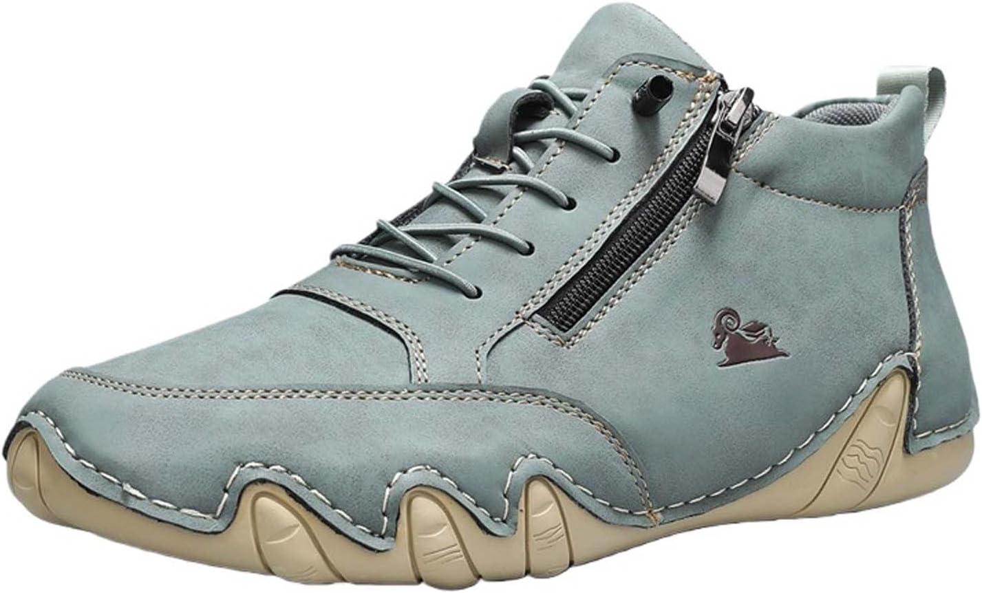 

Женские ботинки Canbebig из искусственной замши, водонепроницаемые, с противоскользящей подошвой, высокие, повседневные, регулируемые, легкие для надевания кроссовки на молнии, дышащие кожаные прогулочные туфли, зеленый