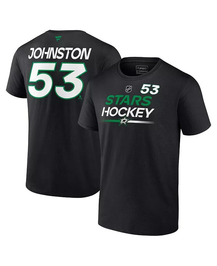 

Мужская черная футболка Wyatt Johnston Dallas Stars Authentic Pro Prime с именным номером Fanatics
