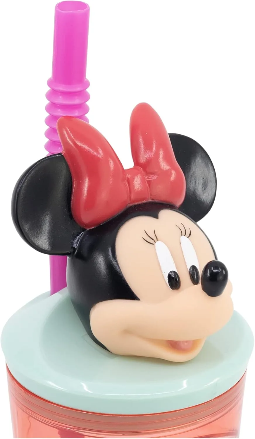 Детская кружка многоразовая BPA-Free пластик 430 мл с 3D фигуркой на крышке Minnie Mouse Being More Minnie Mouse Stor — фото 4