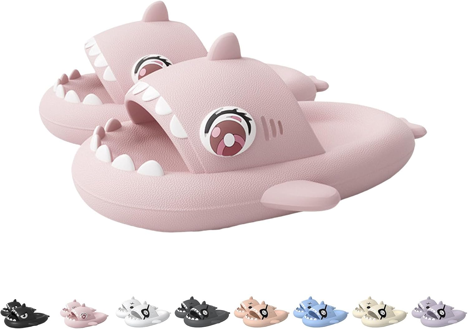 

Шлепанцы с пиратской акулой, шлепанцы с большой глазами, летние противоскользящие шлепанцы «Облако-акула», унисекс для дома и улицы Generic, розовый