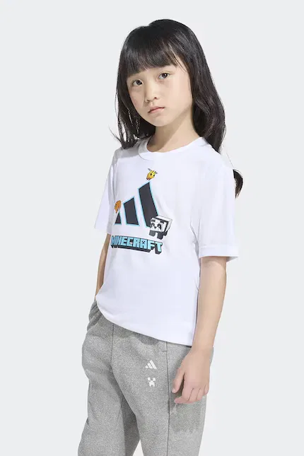 Футболка детская с принтом MINECRAFT Adidas, белый — фото 3
