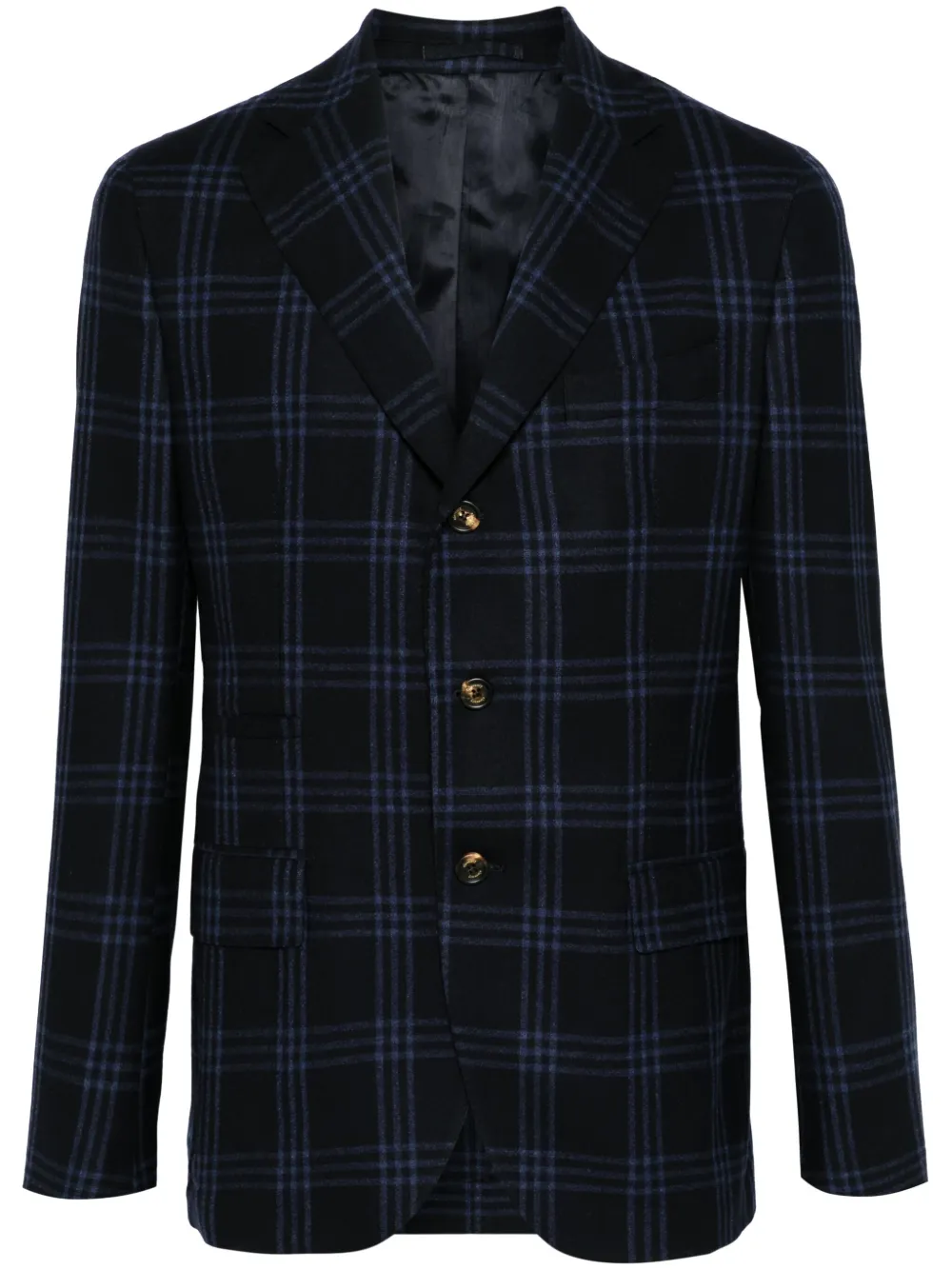 

Пиджак в клетку Eleventy, синий