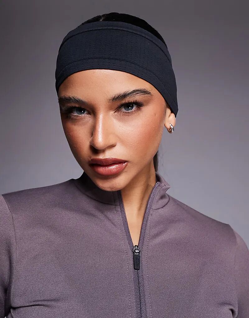 

4505 бесшовная сетчатая повязка на голову для бега черного цвета