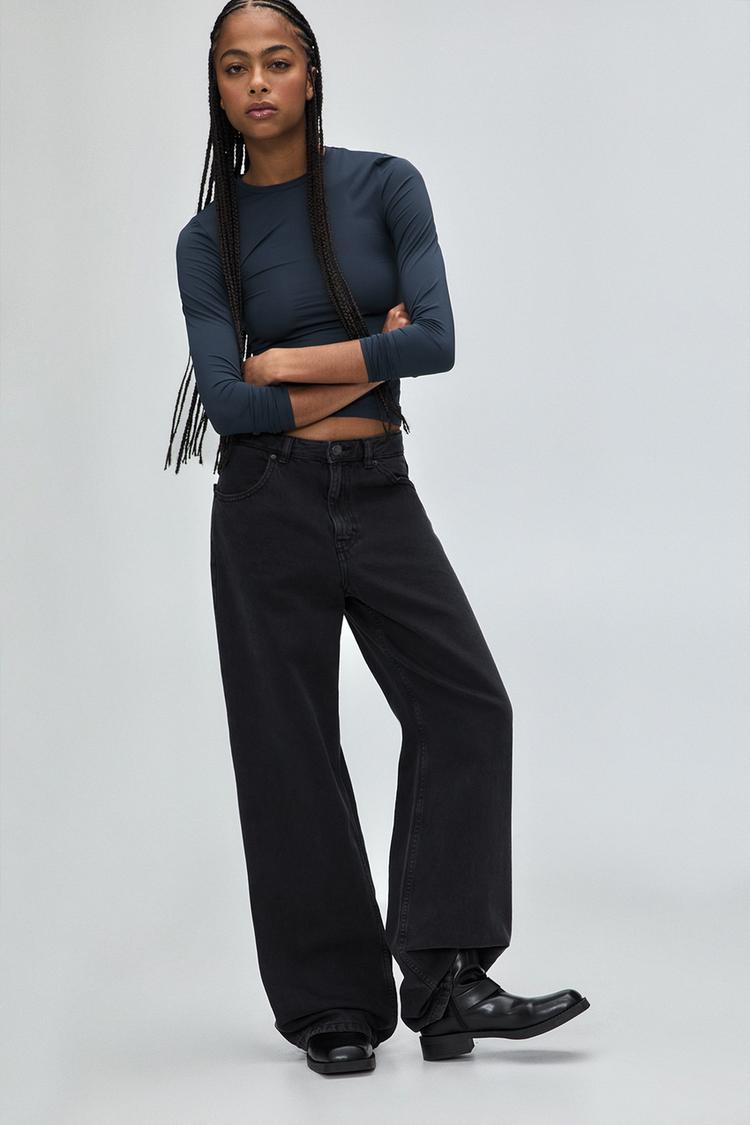 

Футболка из полиамида с длинным рукавом Pull And Bear, синий
