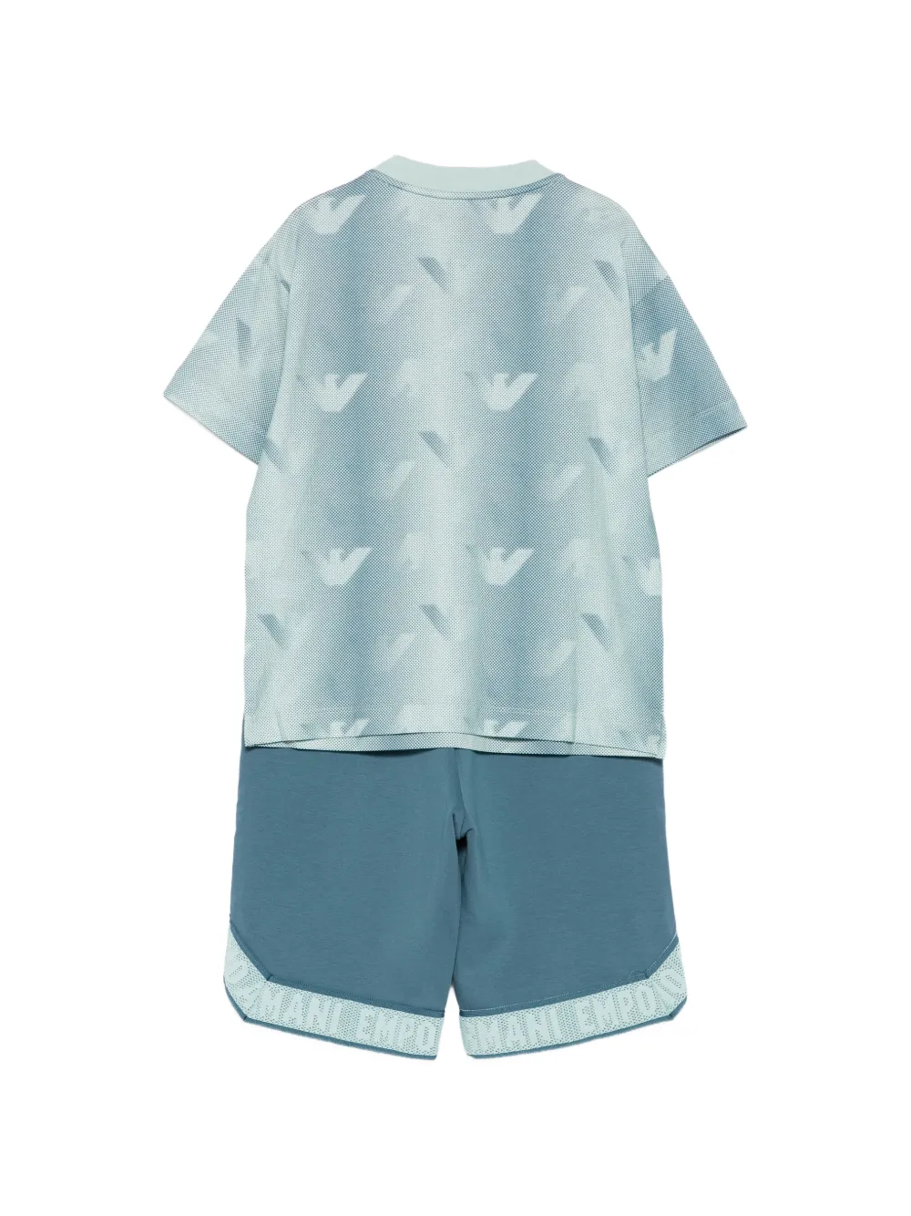 Комплект из двух шорт с отделкой логотипом Emporio Armani Kids, синий — фото 2