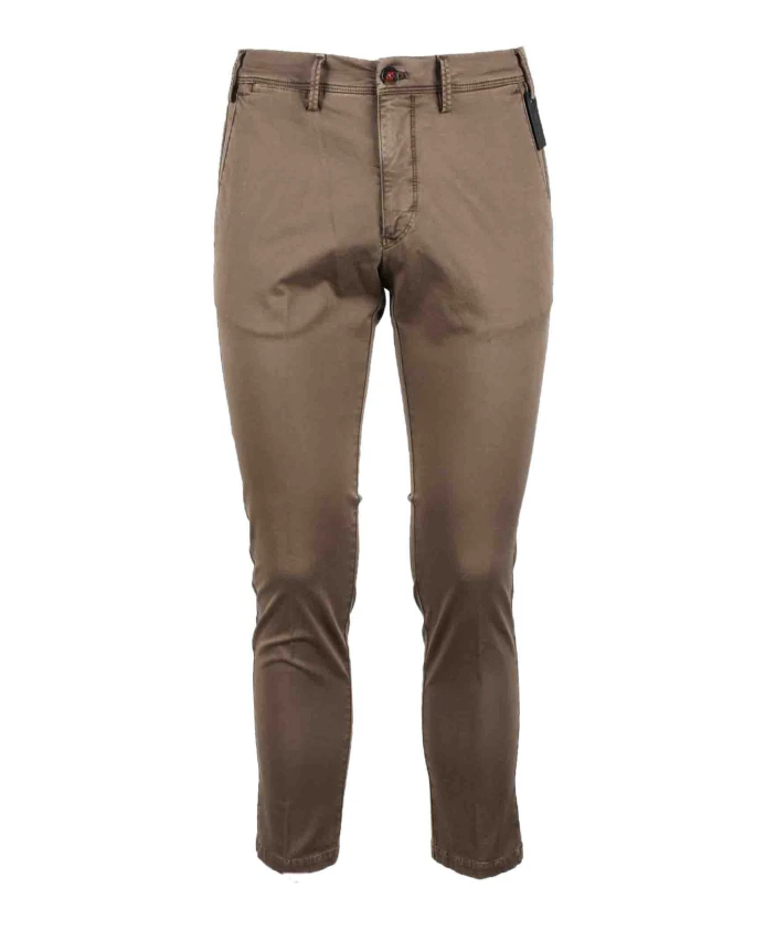 

Брюки из хлопка и эластана Michael Coal, коричневый