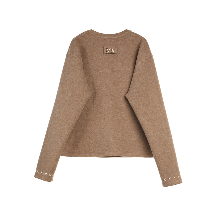 

ELLE Свитшот Women's Coffee V-образный вырез Moderate Regular, Коричневый, ELLE Свитшот Women's Coffee V-образный вырез Moderate Regular