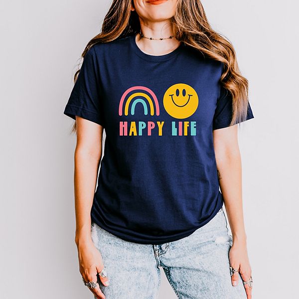 

Футболка Happy life с коротким рукавом Simply Sage Market, True Navy, Зеленый, Футболка Happy life с коротким рукавом Simply Sage Market, True Navy