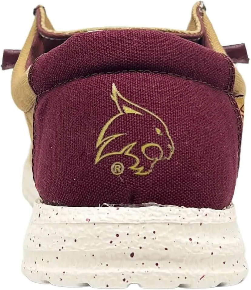 

Мужские слипоны из холщовой ткани Vaccari Nate NCAA | Удобная и легкая повседневная обувь, золотистый/бордовый