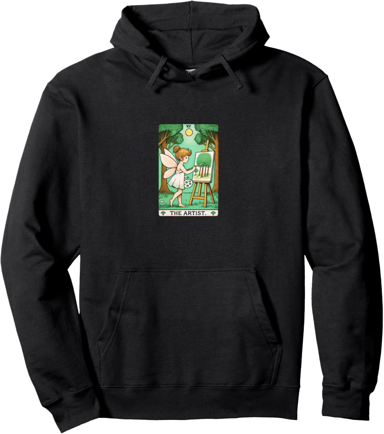 

Худи с изображением художника, карт Таро и феи Vintage Fairy Art Snugg, черный