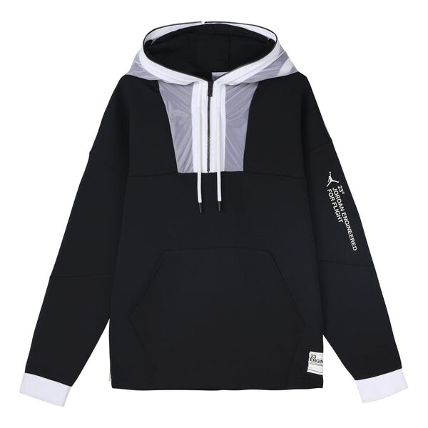 

Толстовка Air Jordan Engineered 1/2 Zipper Hoodie 'Black', черный