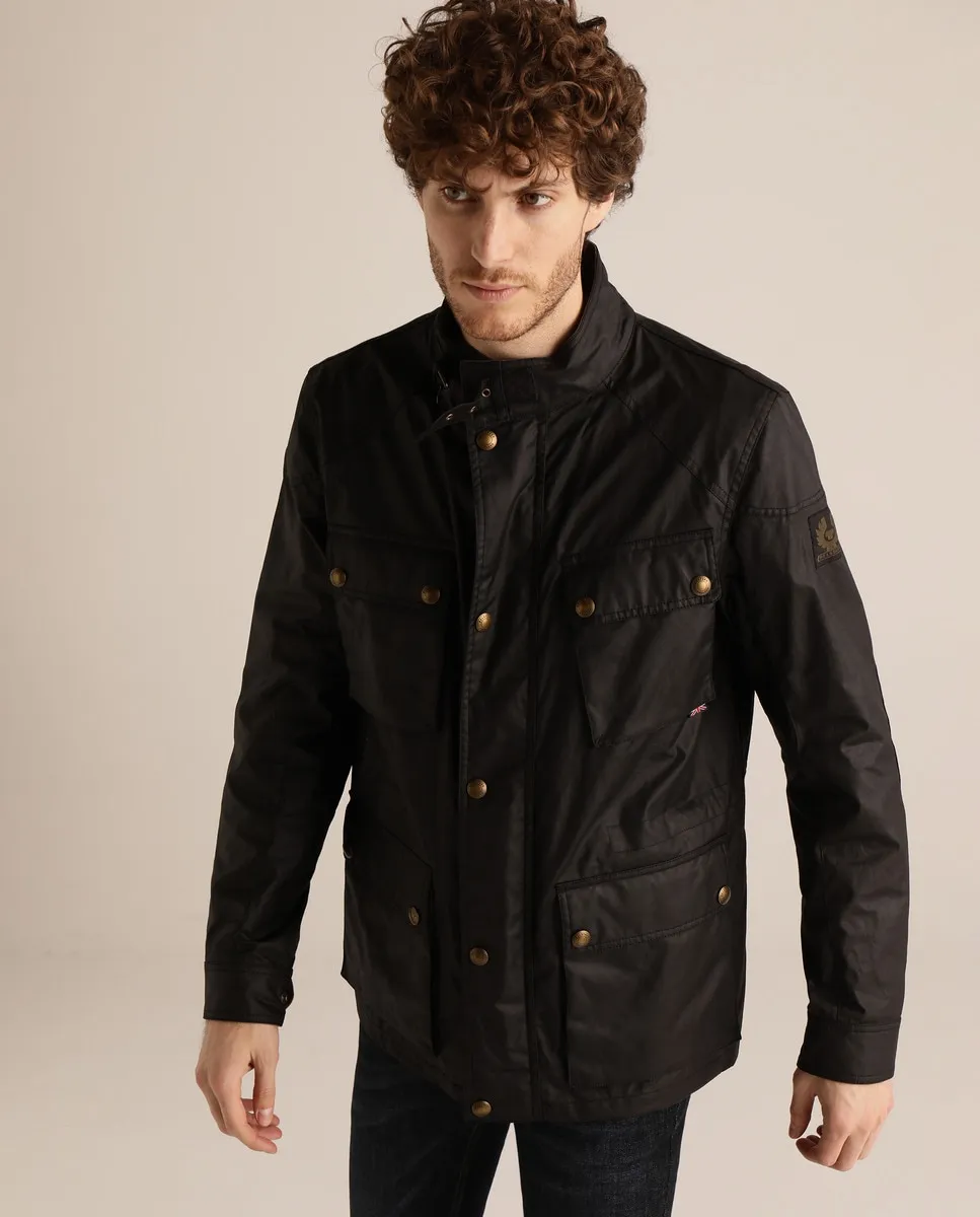 

Черная мужская куртка-пальто с четырьмя карманами Belstaff, черный