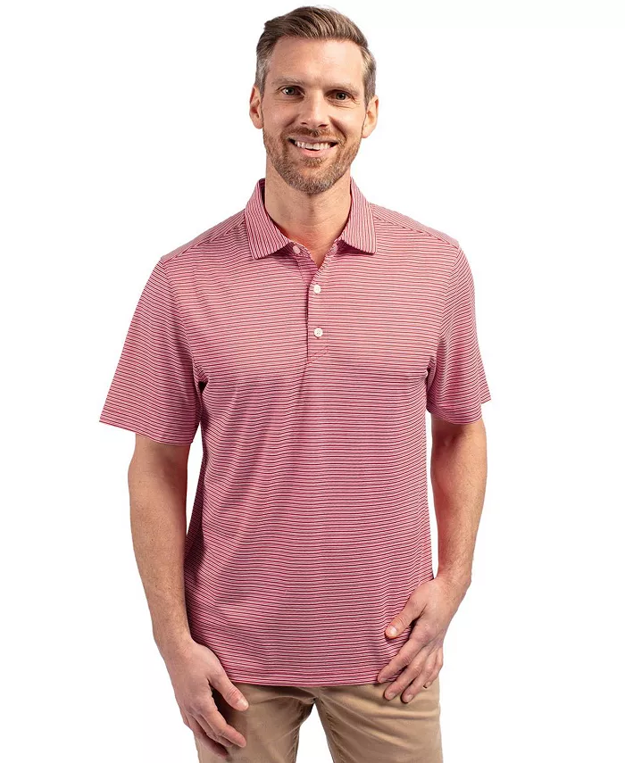 

Футболка-поло мужская Forge Eco Double Stripe Stretch из переработанного материала Cutter & Buck, красный