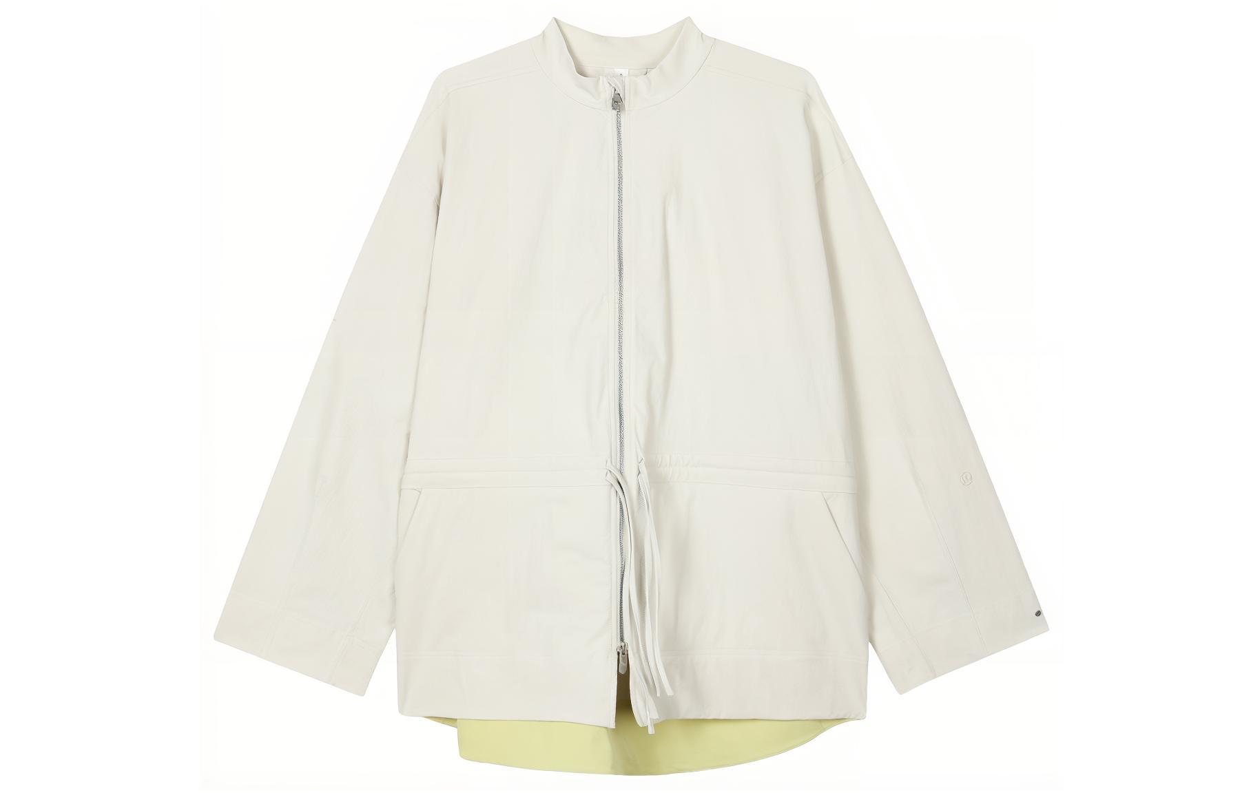 

Футболка Lululemon с затягивающейся талией и эластичным материалом, цвет костяной белый