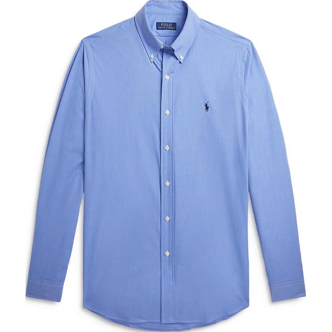 Рубашка с длинным рукавом 60/1 Stretch Poplin Brkn Polo Ralph Lauren, синий — фото 3