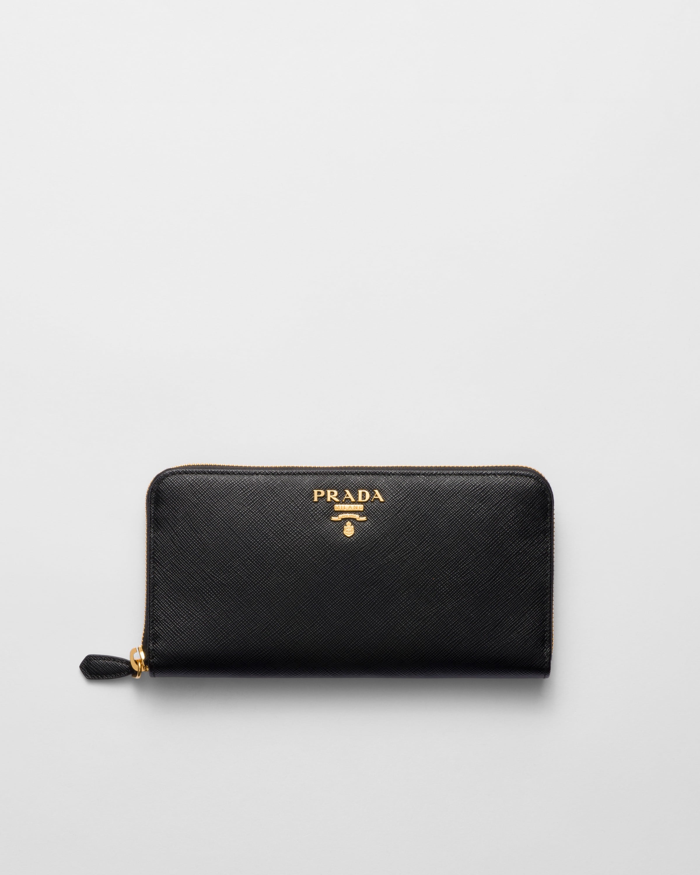 

Большой кошелек из сафьяновой кожи Prada, черный