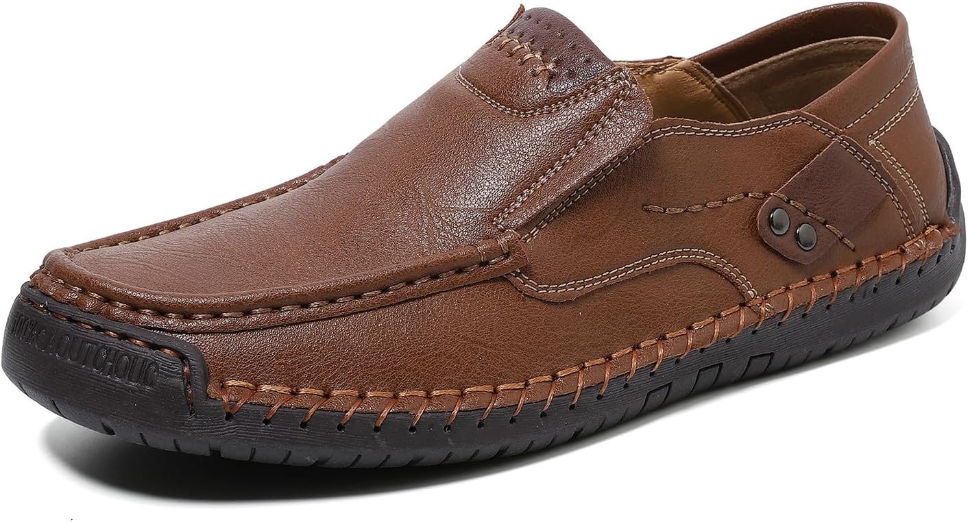 

Мужские слипоны ручной работы из натуральной кожи, мягкие дышащие туфли для вождения Abborora, 2