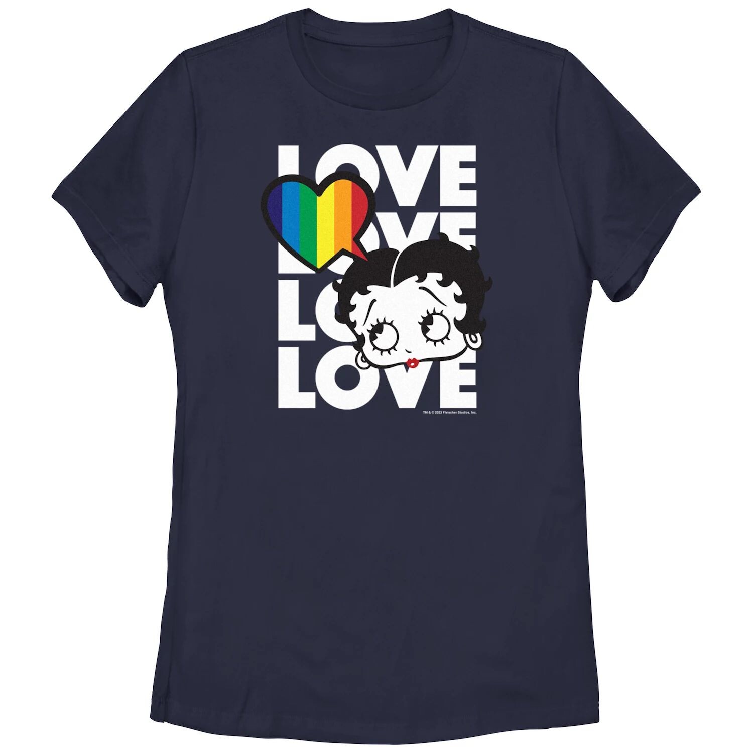 

Футболка с графическим рисунком Betty Boop Pride Thinking Love Word Stack для юниоров Licensed Character