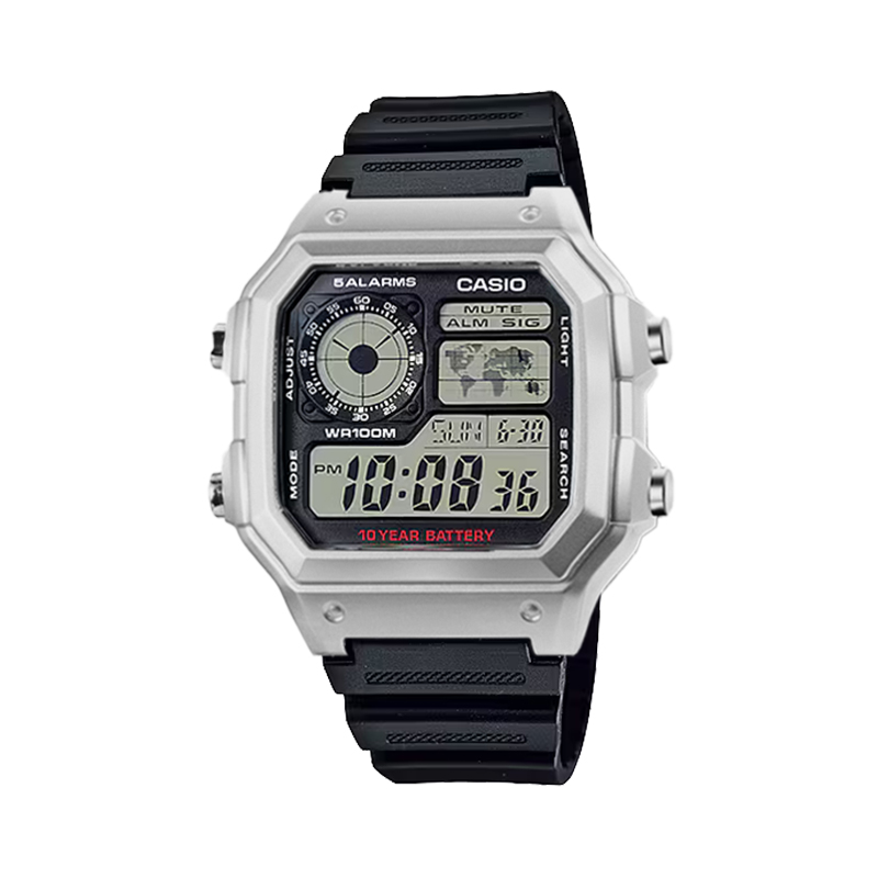 

CASIO Ретрофит серия AE 120WH 1A электронный механизм ремешок из смолы часы унисекс черный циферблат