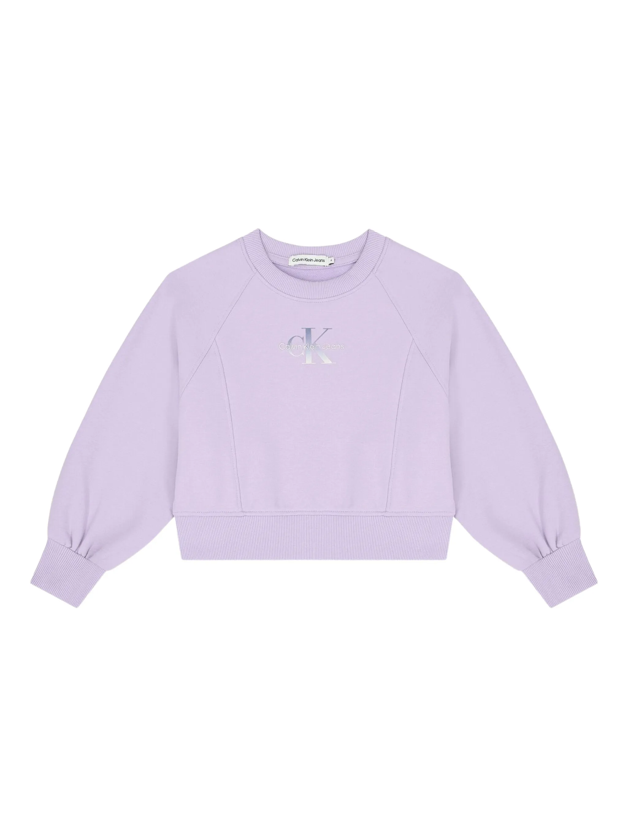 Укороченная толстовка с вышитым логотипом Calvin Klein Kids, фиолетовый