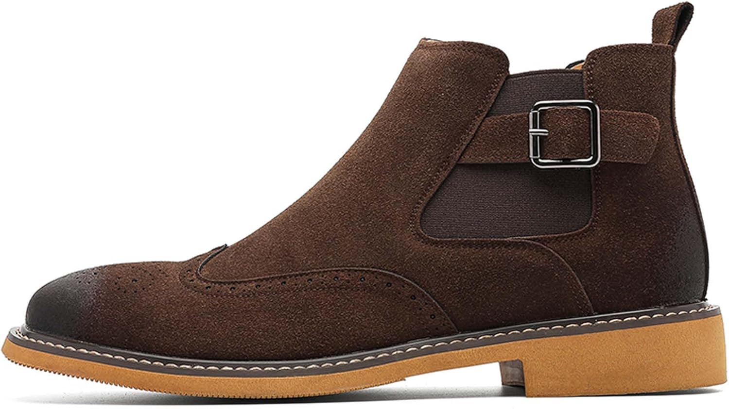 

Мужские ботинки челси с пряжкой, модные, в городском стиле, деловые, повседневные, формальные, классические, с острым носком, для офиса, униформы, церкви, банкета, свадьбы, костюма, вечернего выхода, высокие кожаные ботинки Generic, коричневый