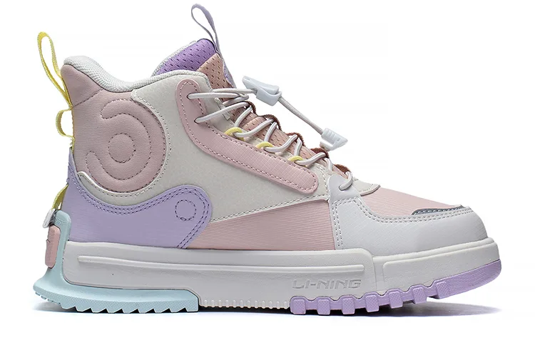 Li-Ning YOUNG Kids Lifestyle Shoes, peach розовый / белый sand серый / soft фиолетовый — фото 3