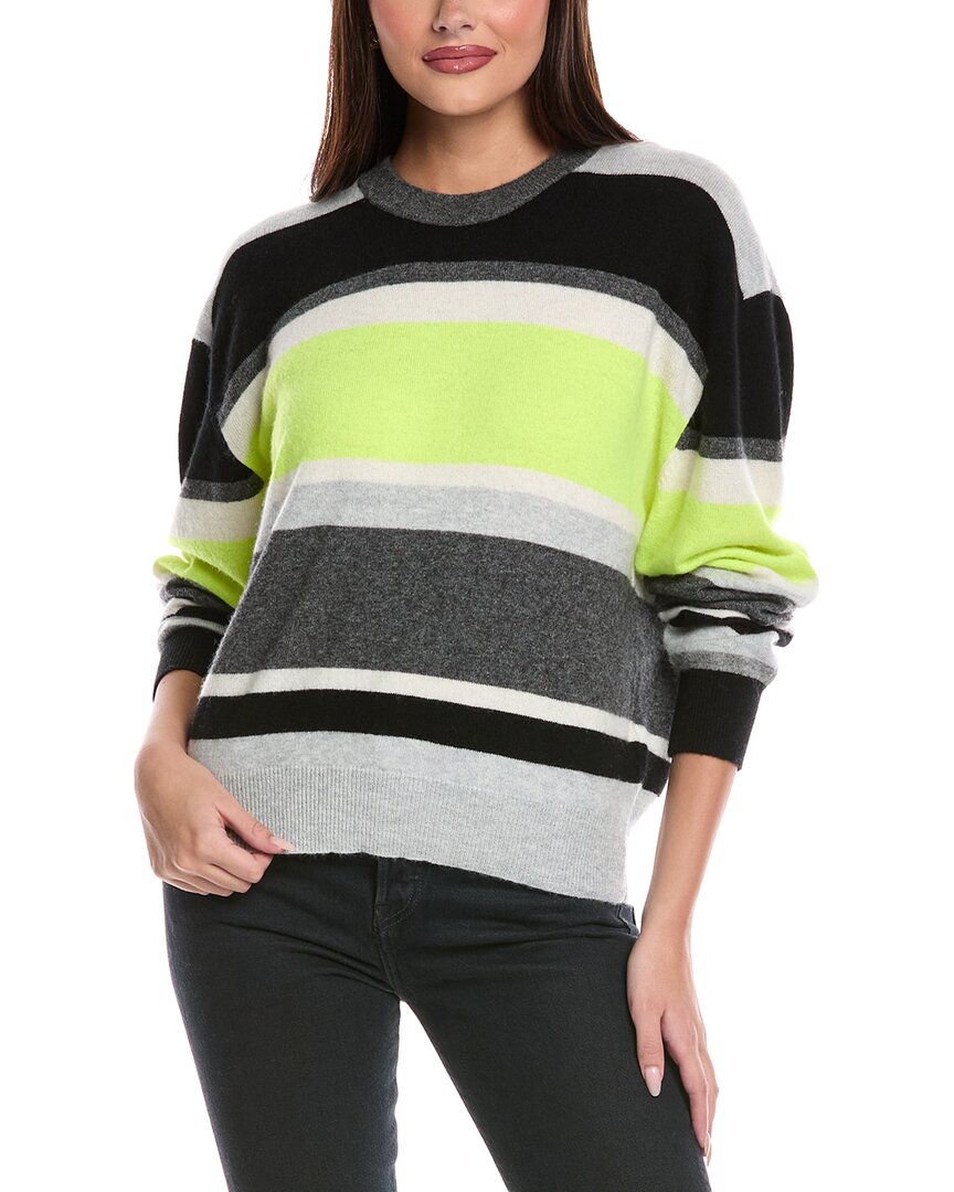 

Бродди Кашемировый полосатый свитер Brodie Cashmere, черный