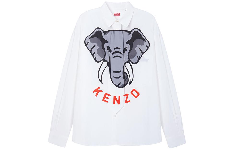 

Рубашка с принтом слона KENZO, серый/белый