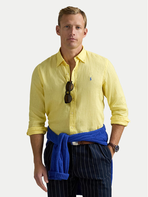 

Рубашка облегающего кроя 710968915011 Polo Ralph Lauren, желтый