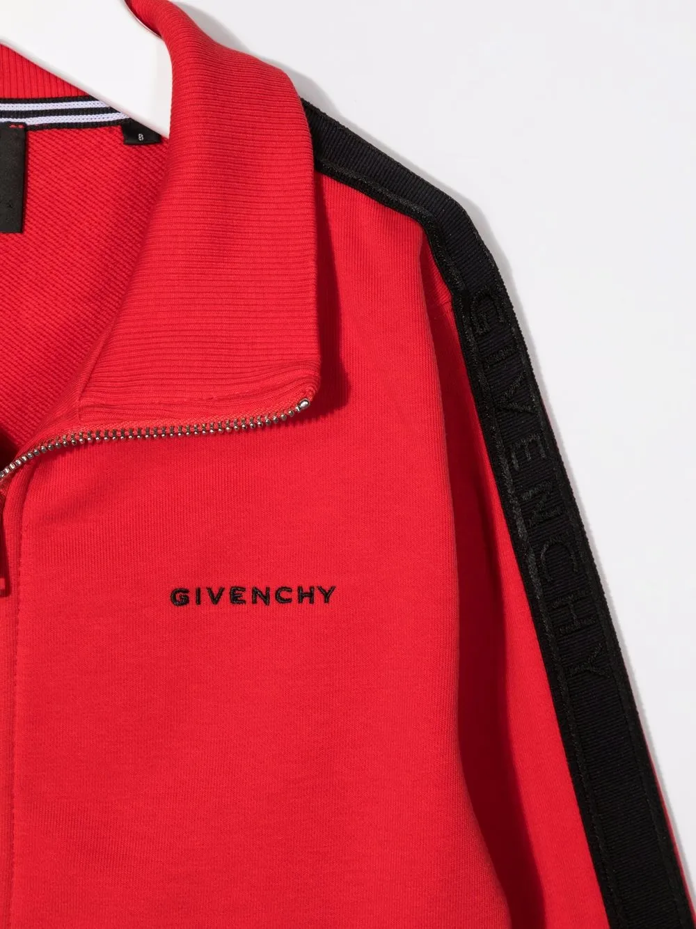 Спортивная толстовка с контрастными полосками по бокам Givenchy Kids, красный — фото 3