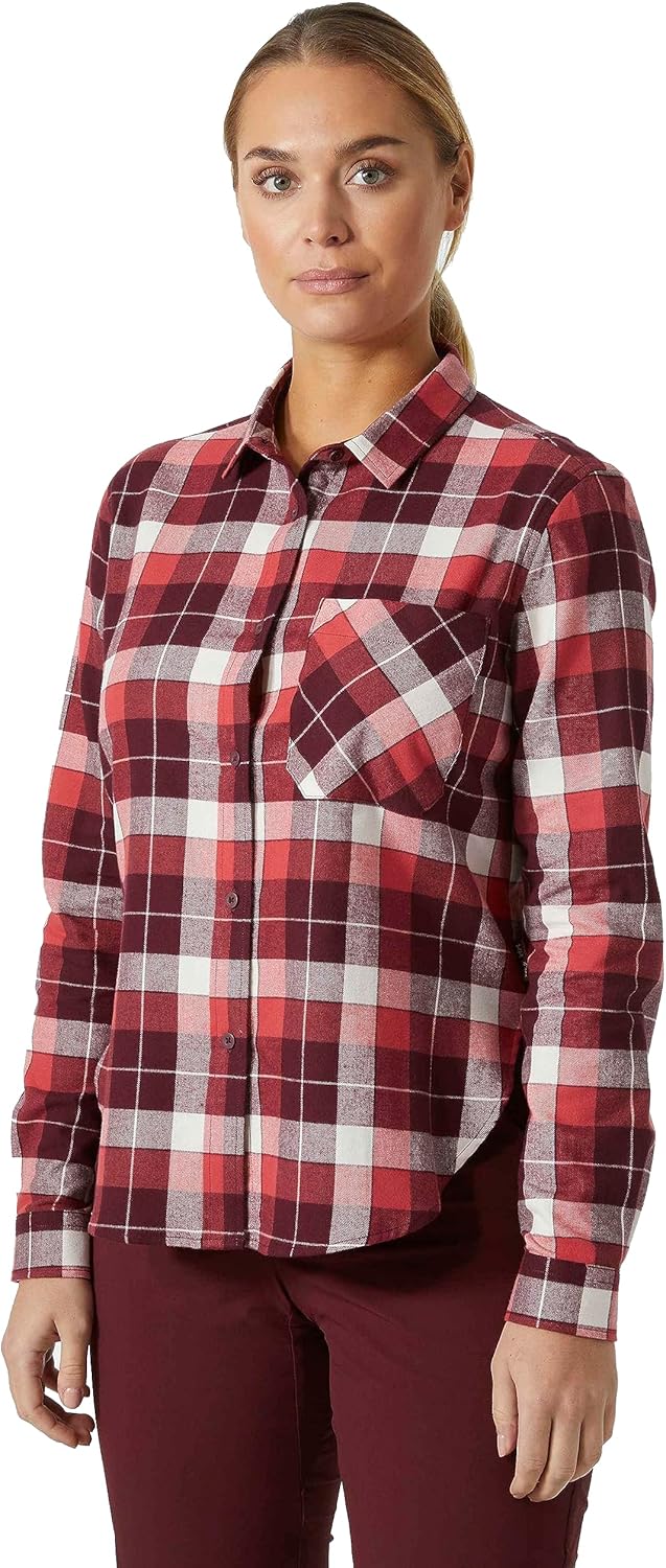 

Helly-Hansen W Lokka Flannel LS Shirt - женская фланелевая рубашка с длинным рукавом, мягкая и прочная, идеальна для активного отдыха и повседневной носки Helly Hansen, 658 Hickory Box Stripe Plaid