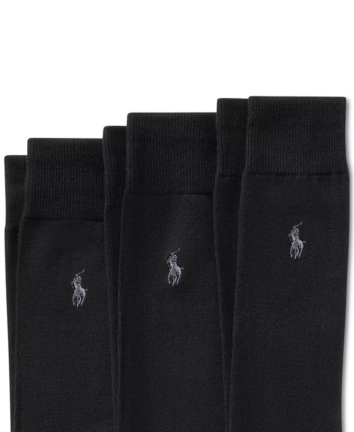 Мужские носки 3 пары, супермягкие, под платье Polo Ralph Lauren, синий — фото 2
