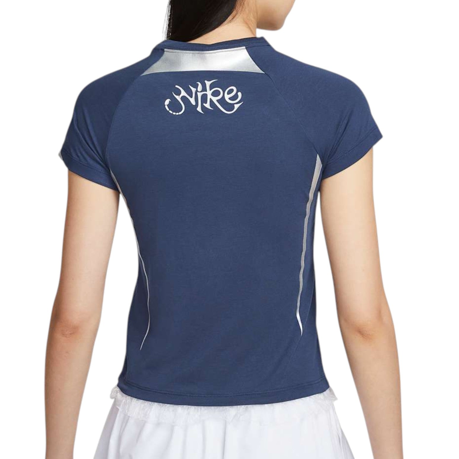 Футболка (WMNS) Nike Chill Knit Graphic T-shirt 'Midnight Blue' — фото 2