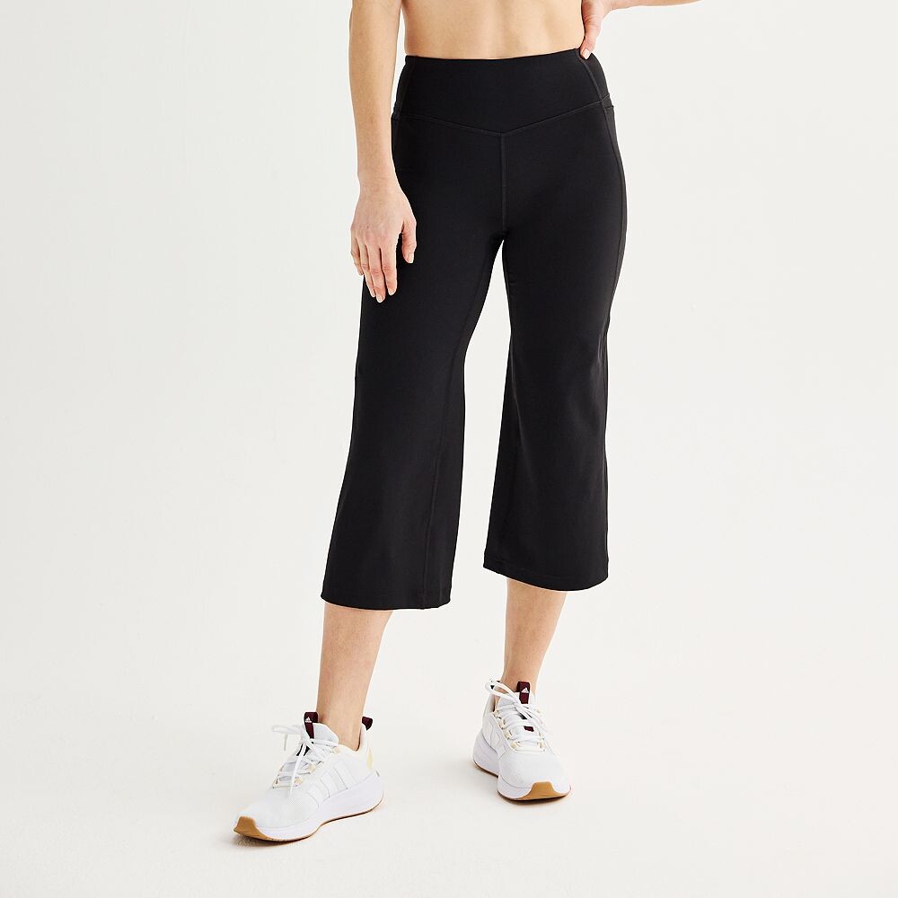 

Укороченные широкие брюки Petite Tek Gear из ультраэластичной ткани, цвет Mineral Black