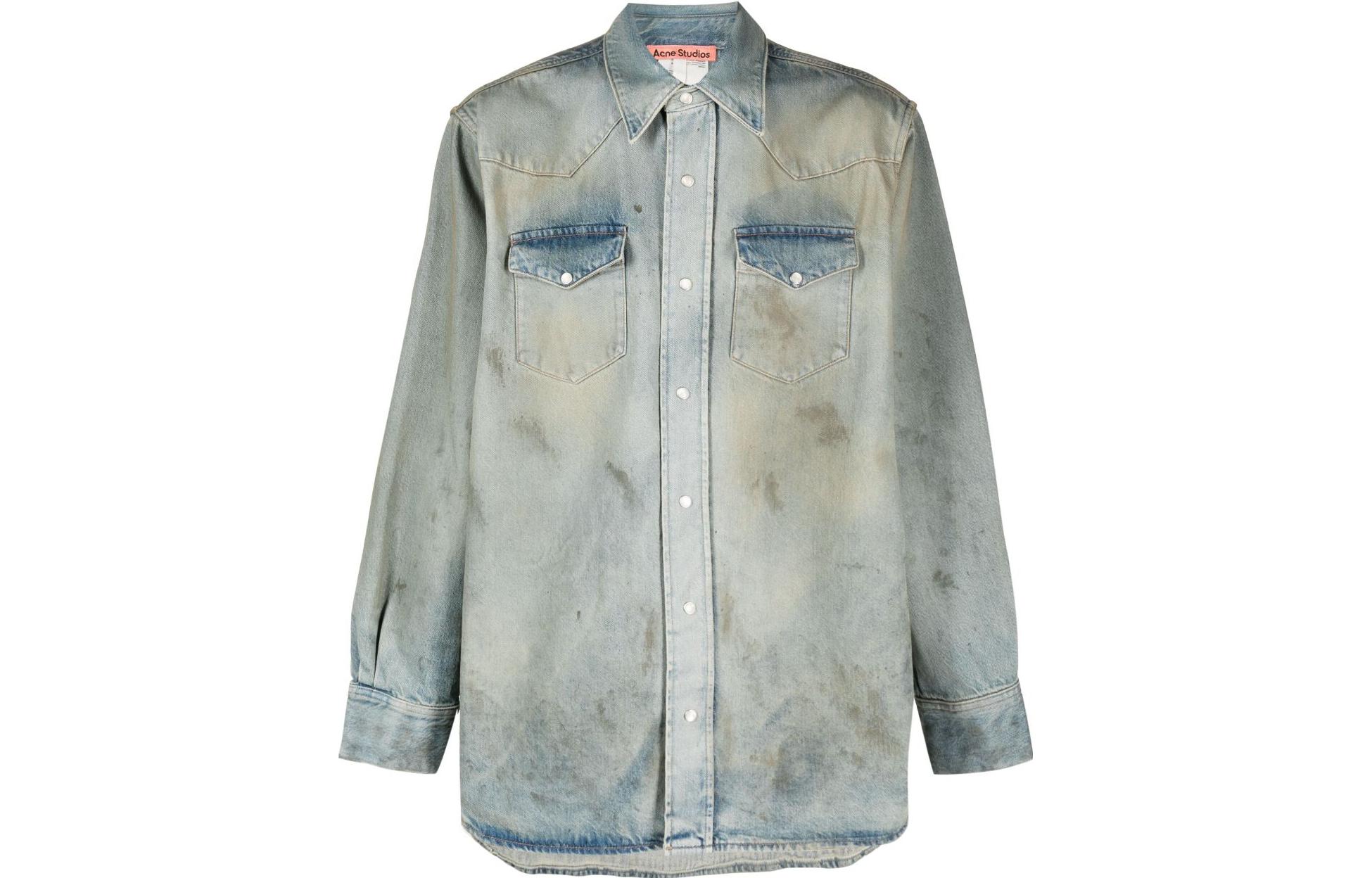 

Джимовая рубашка с воротником и пуговицами Acne Studios, синяя