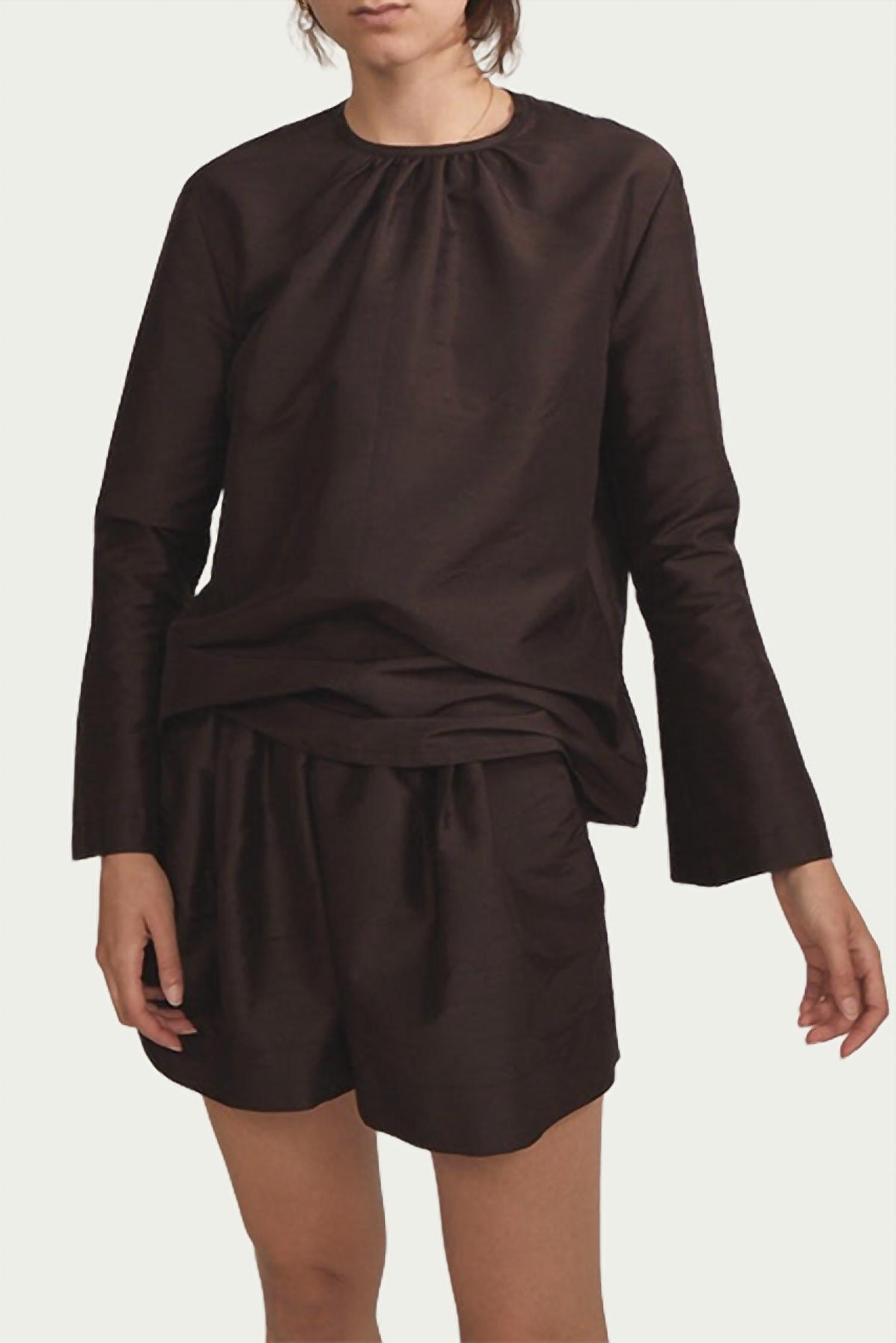 

Шорты Blanche Silk Dupion цвета кофе WORN, цвет coffee